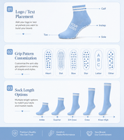 Chaussettes de Pilates en coton personnalisées antidérapantes, respirantes, à hauteur mi-mollet, pour yoga, ballet et sport, avec logo tricoté sur le corps