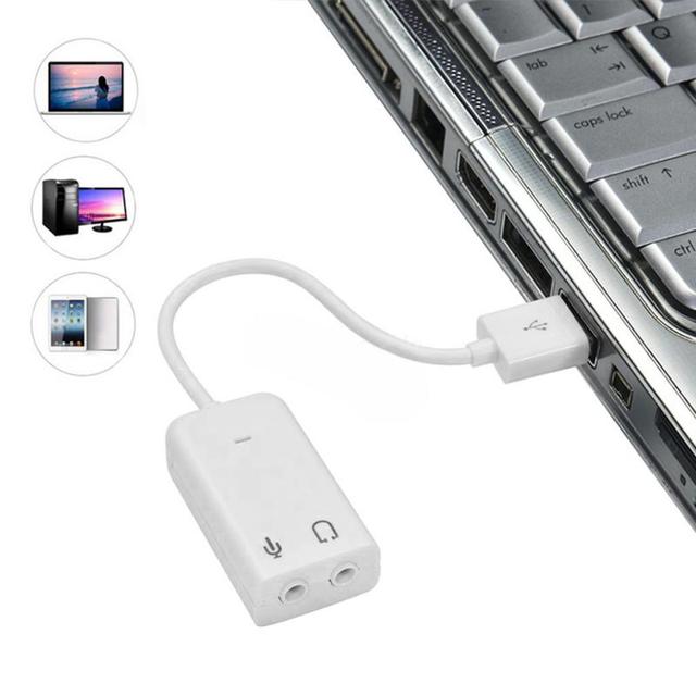7.1channels Stereo Converter USB 2.0 Sound Card External Audio Adapter for Headset/Desktops
