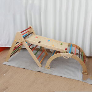 3 Trong 1 Trong Nhà Gỗ Pikler Tam Giác Leo Núi Khung Piklers Tam Giác Set Cho Bé Trai Cô Gái Giáo Dục Đồ Chơi - Product Image 3