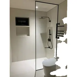 Hot selling shower screen frameless shower doors tempered glass simple design in bathroom shower