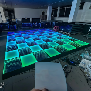 Revêtement transparent du DJ de location sensorielle noire modulaire de piste de danse menée interactive économiseuse d'énergie mini - Product Image 1