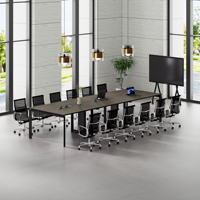 Fabricant de mobilier de bureau pour salles de conférence, table de réunion sur mesure de grande taille pour 14 personnes et ensemble de chaises
