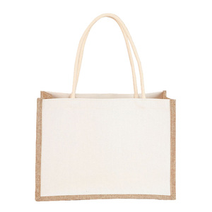 Factory Wholesale Large <b>Big</b> 100% Flax Sublimation Oversized Shopping Jute Natural Linen Tote Bag RTS Bulk Mixed Order - Product Image 1