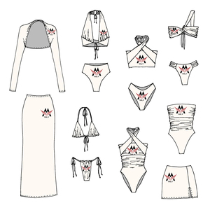 Maillot <span class=keywords><strong>de</strong></span> bain deux pièces blanc personnalisé à taille basse avec haut push-up brésilien et bas échancré - Product Image 5