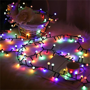 2024 décoration de fête de jardin suspendue fil noir blanc pétard solaire <span class=keywords><strong>fiary</strong></span> guirlande lumineuse pour noël en plein air - Product Image 6