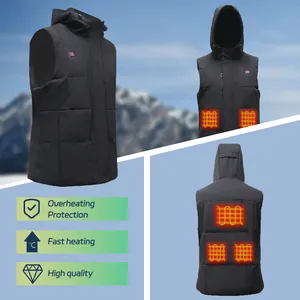 Custom 12V Anti-Electronic Battery Cooling Heated Vest Jackets For Men 11 Or 9 Heating Zones Motorcycle 6 Heating Zones