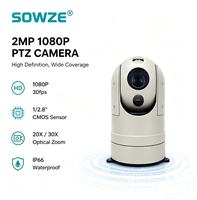 Kamera PTZ 1080P 2MP CMOS 30X Optical Zoom IP66 Tahan Air Jarak IR 80m Paduan Aluminium Terpasang di Atap Mobil 360 Derajat Pandangan Gerak