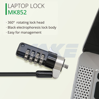 Système antivol pour ordinateur portable MK852, câble de sécurité pour ordinateur portable, cadenas à code réinitialisable en acier universel à 4 cadrans