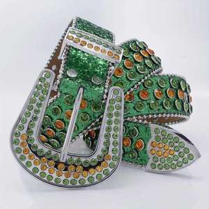 Cinturón de Lujo con Correa de Moda, Cinturón Vaquero con Cristales y Diamantes, Cinturón de Diseñador con Múltiples Piedras para Hombre, Bb <span class=keywords><strong>Simon</strong></span> - Product Image 3