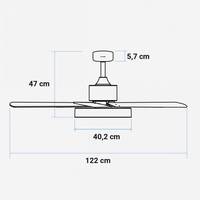 Ventilador de Techo Moderno y Silencioso UNIVERSALBLUE LEVANTE 4048W España con Luz LED, Aspas de Madera de 122cm, Control Remoto, Regulable, Motor DC