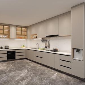 Ensemble d'armoires <span class=keywords><strong>de</strong></span> <span class=keywords><strong>cuisine</strong></span> modulaires <span class=keywords><strong>de</strong></span> luxe prêt à assembler avec porte en bois et en verre Design complet - Product Image 1