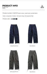 Pantalones <span class=keywords><strong>de</strong></span> Senderismo Casuales para Hombre SANDBANK TRIBE, Corte Regular, Cintura con Cordón Elástico, Estilo Urbano, Resistentes al Viento, 100% Nailon Metálico - Product Image 5