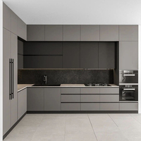 Foshan Fabricant Conception modulaire personnalisée Armoires de cuisine en acier inoxydable ignifuges en forme de L pour le mobilier de maison
