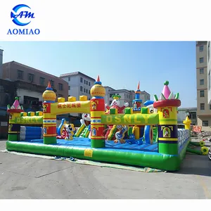 बिक्री के लिए विशाल Inflatable खेल का मैदान आउटडोर मनोरंजन पार्क बच्चों Inflatable मजेदार शहर
