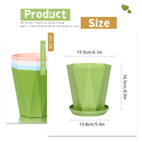 Pots de fleurs en plastique modernes avec trous de drainage pour balcon, utilisation intérieure/extérieure, jardinières de bureau durables, design minimaliste, 1,32 L