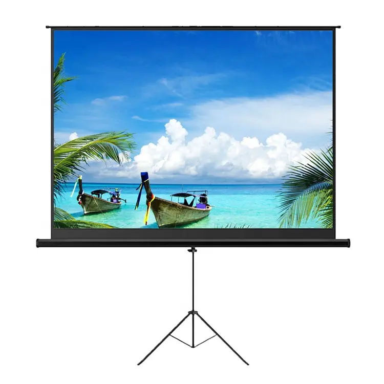 2023 Hot selling Projector Screen with Stand PVC Projection Screen 4K HD 100'' 4:3/16: 9 Movie projector screen