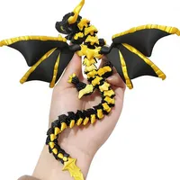 Dragon volant imprimé en 3D avec modèle de statue articulée SDA03, figurine de dragon à deux cornes créative, décoration de la maison, décoration de la chambre