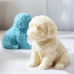 แม่พิมพ์เทียนรูปสุนัขน่ารักทำจากซิลิโคนสำหรับทำเทียนหอม DIY งานฝีมือเรซิ่น BS283 Besafe แม่พิมพ์รูปสัตว์ขนาดใหญ่ - Product Image 4