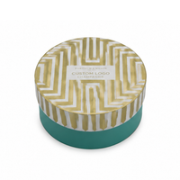 Caja Redonda Personalizada Premium con Estampado en Dorado, Cartón Reciclable para Empaque de Regalos de Lujo