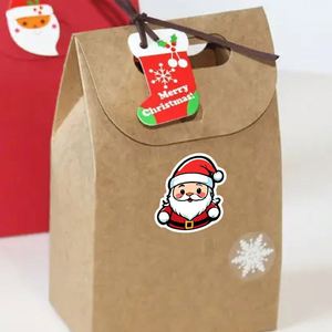 Pegatinas de Papá Noel Transfronterizas, 500 Unidades por Rollo, Desmontables, Impermeables, Redondas, para Decoración de Regalos - Product Image 4