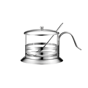 Zuccheriera in Metallo dal Design Accattivante con Elegante Contenitore in Vetro e Barattolo per Sale - Product Image 6