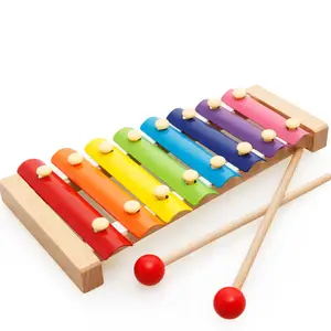Instrumento musical divertido, instrumento musical de 8-note com estilo de moldura de madeira, piano xylophone, colorido, brinquedos infantis, presentes educativos para bebês