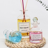 FENGJUN 100ml 250ml air frais luxe vide personnalisé multi-taille Transparent rond roseau diffuseur de parfum bouteille avec bouchon en verre