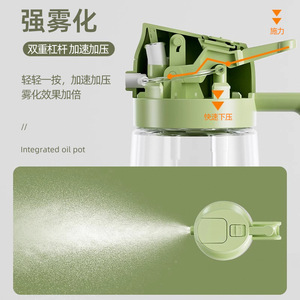 2 In 1 Glass Oil Dispenser Large Capacity Spray Nozzle Integrated Soy <b>Sauce</b> Bottle Automatic Open Close Mechanism Leak Resistant - Product Image 2