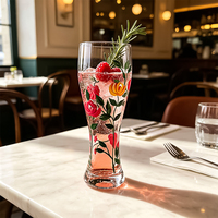 Verres à bière personnalisés haut de gamme en gros, peints à la main et colorés, pour boissons froides glacées