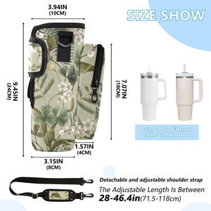 New Arrival <b>Water</b> <b>Bottle</b> Carrier Bag With Phone Pocket Purse Compatible 40oz Tumbler Carrier Bag With Adjustable Shoulder <b>Strap</b> - Product Image 4