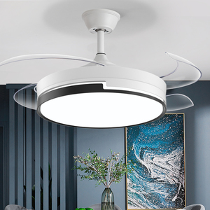 Invisible 36 Inch White <strong>Led</strong> Modern Bedroom Luxury New Ceiling <strong>Light</strong> with <strong>Fan</strong> <strong>Led</strong> Remote Control Metal Ceiling <strong>Fans</strong> with <strong>Light</strong> - Product Image 1