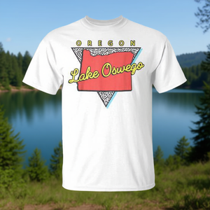 Camiseta retro con diseño de triángulo de Lake Oswego Oregon, diseño urbano, unisex, para adultos - Product Image 3