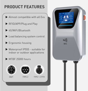 เครื่องชาร์จรถยนต์ไฟฟ้าแบบติดผนัง Wallbox EV Charger Type 2 11kW/22kW พร้อมหน้าจอแสดงผล 4.3 นิ้ว ชาร์จเร็วสำหรับใช้ในบ้าน รองรับ OEM - Product Image 2
