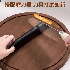 Soporte magnético para cuchillos de pared con diseño de madera de nogal y piedra de afilar, para almacenamiento en la cocina, sin necesidad de taladrar - Product Image 4