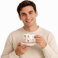 Tasse irrégulière en céramique de luxe léger, motif Cœur de Fille, Fleur et Nœud, compatible micro-ondes, Cadeaux