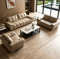 Ensemble de canapés modernes en cuir à prix de gros avec structure métallique pour bureau, maison, appartement - Usage commercial de luxe