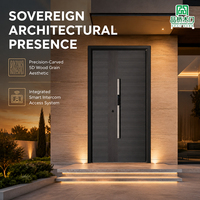 Porte d'entrée silencieuse en forme de T de qualité supérieure avec grand écran HD de 10 pouces et remplissage en feuille d'aluminium pour maison moderne