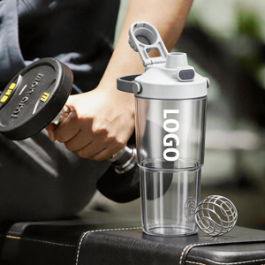 Botella de Gimnasio de Plástico sin BPA con Logotipo Personalizado, Bola Mezcladora de Acero Inoxidable, 650 ml, a Prueba de Fugas, Mezclador de Proteínas en Polvo, para Fitness y Deportes - Product Image 1