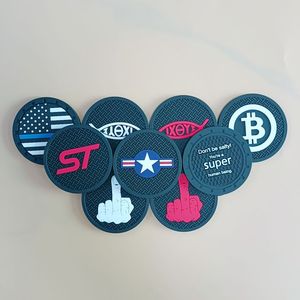 แผ่นรองแก้วซิลิโคนทรงกลมลายปั๊มนูนแบบกำหนดเอง กันลื่น ทนความร้อน กันน้ำ ดีไซน์สร้างสรรค์ รูปแบบเหรียญรางวัล - Product Image 3