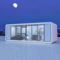 Junyaoding Design contemporain entièrement assemblé Bureau mobile en acier Préfabriqué Jardin Maison Réunion Pod Apple Cabane Maison Villas Magasins