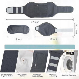 Castor Oil Pack Wrap Reusable Castor Oil Neck Wrap for Abdomen Knee with Adjustable Elastic Straps Castor Oil Wrap <b>Compress</b> Kit - Product Image 2