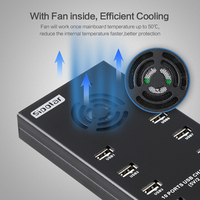 Fuente de Alimentación de 120 Vatios con Carcasa Metálica Resistente, Cargador USB con Concentrador USB de 10 Puertos para Macbook, Mac Pro, iMac