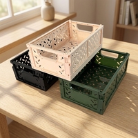 Mini caisse de rangement en plastique PP léger, empilable, pliable et recyclable