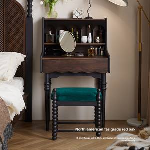 Coiffeuse en bois massif rétro français moderne <span class=keywords><strong>de</strong></span> <span class=keywords><strong>Sammy</strong></span> éclairée meubles <span class=keywords><strong>de</strong></span> chambre à coucher petit appartement américain coiffeuse médiévale - Product Image 1