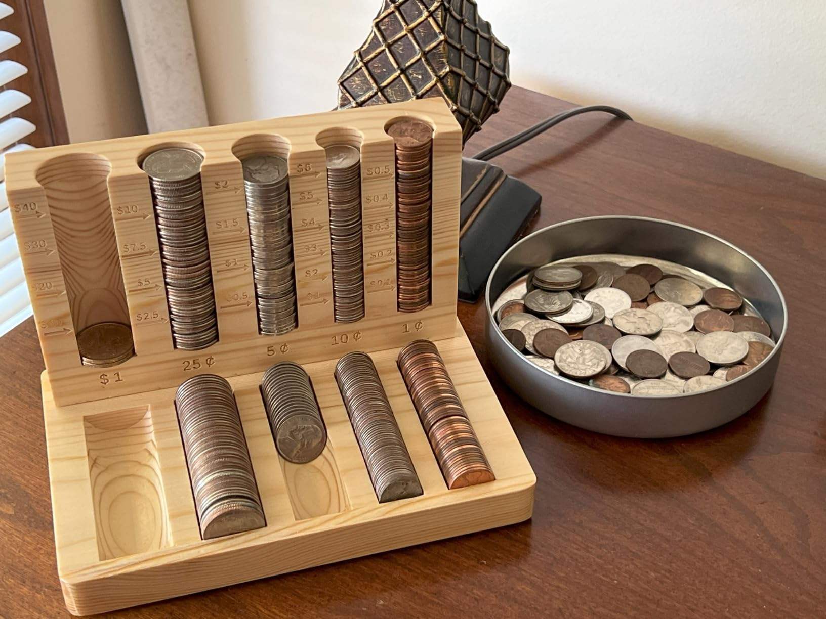 木制硬币分拣机和柜台大容量存储多达460枚硬币独特的存钱罐，带5个隔间| Alibaba.com