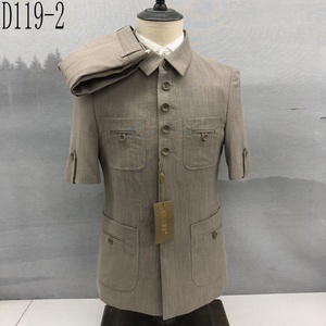 2025 mütevazı yüksek kalite Premium Man takım elbise yaz kısa kollu üst erkekler için pantolon seti iki adet düğün takımları M148 - Product Image 3