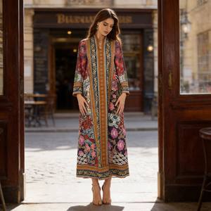 Robe Abaya de Haute Qualité en Polyester Imprimé Personnalisé Premium pour Femmes Musulmanes - Product Image 3