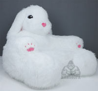 Canapé-lit gonflable en peluche lapin, décoration personnalisée de luxe, grand canapé animal pour salon