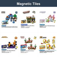 Blocs Magnétiques EPT Cube 3D Pixel Art – Jouet d'Empilement 50-77 Pièces – Briques Magnétiques Thème Carrière et Vacances – Jouet de Construction pour l'Apprentissage STEM