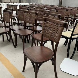 New Style Rustic <strong>Rattan</strong> Back Dining <strong>Chair</strong> Vinyard Cross Back <strong>Garden</strong> Furniture - Product Image 1